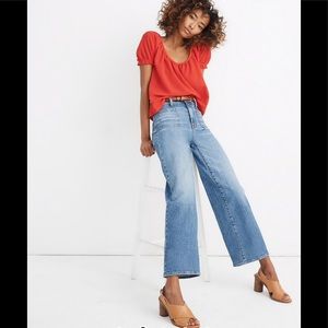 Madewell wide leg crop jeans in chesney wash